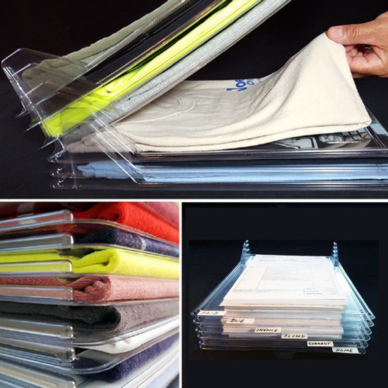 Space-Saving T-Shirt Folder and Clothes Storage System