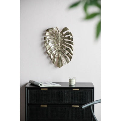 Modern Gold Metal Tropical Leaf Wall Art