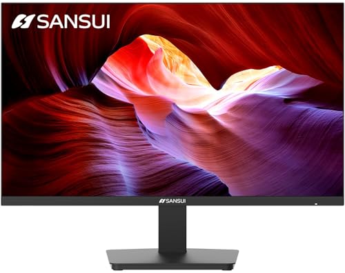 SANSUI 27 Inch Curved Gaming Monitor 180Hz 1ms with Speakers FHD 1080P Computer Monitor FreeSync|1500R|130% sRGB|HDR|Low Blue Light|HDMI DP Ports|VESA Mount|Metal Stand(ES-G27C1 HDMI Cable Incl.)
