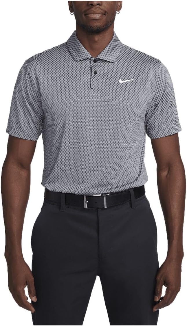 Nike Tour Men's Dri-FIT Golf Polo (Black/Dark Smoke Grey/Light Smoke Grey/White, FD5741-010) Size Large