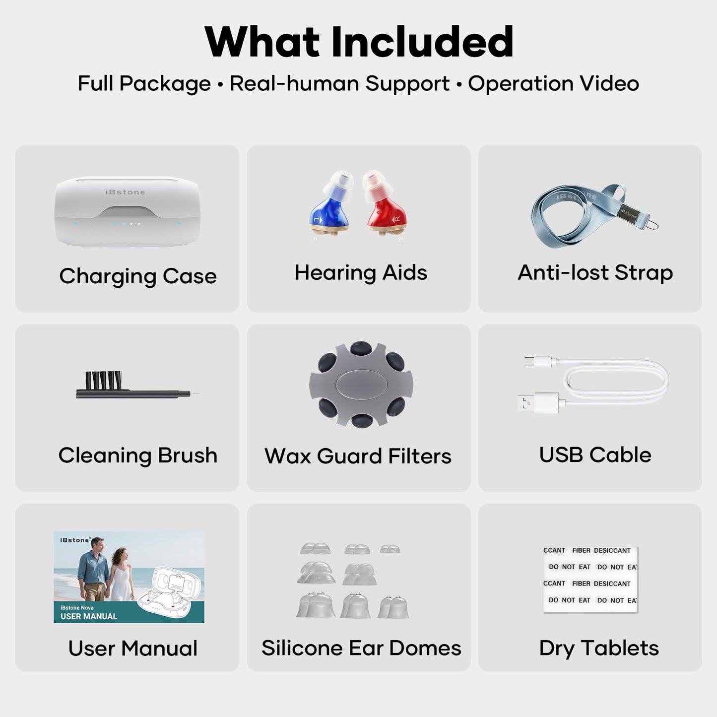 Nova Hearing Aids for Seniors Adults: Superior Sound Quality - Smart Noise Cancelling - No Feedback - 1.5Hrs Charging for 100Hrs Working - Come with Anti-Lost Lanyard - Over-the-Counter