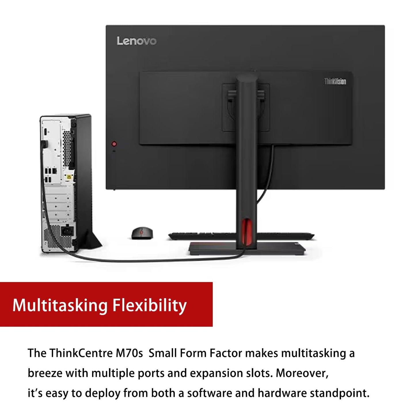 Lenovo ThinkCentre M70s Small Form Factor Business Desktop, 14th Gen Intel 10-Core i5-14400, 32GB DDR5 RAM, 1TB SSD, HDMI, DP, Wi-Fi 6, Windows 11 Pro, Bundle with Adata UC310 64GB USB Flash Drive
