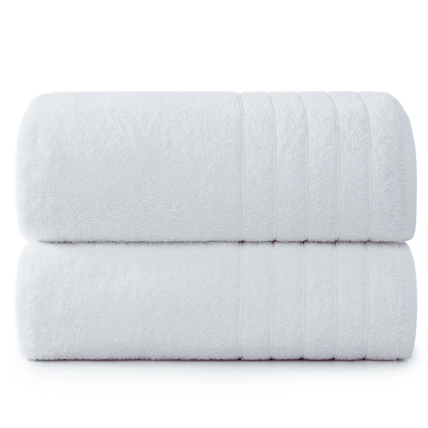 Casa Platino 100% Cotton 2 Pack Bath Towels (30"x60") - Ring Spun Cotton - Large Towels for Bathroom - Quick Drying, Highly Soft & Absorbent Shower Towel Set - Hotel & Spa Quality - White Towel Set