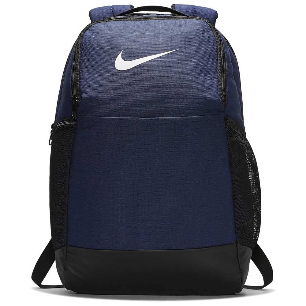 Nike Brasilia Medium Training Backpack for Women and Men with Secure Storage & Water Resistant Coating, Black/Black/White