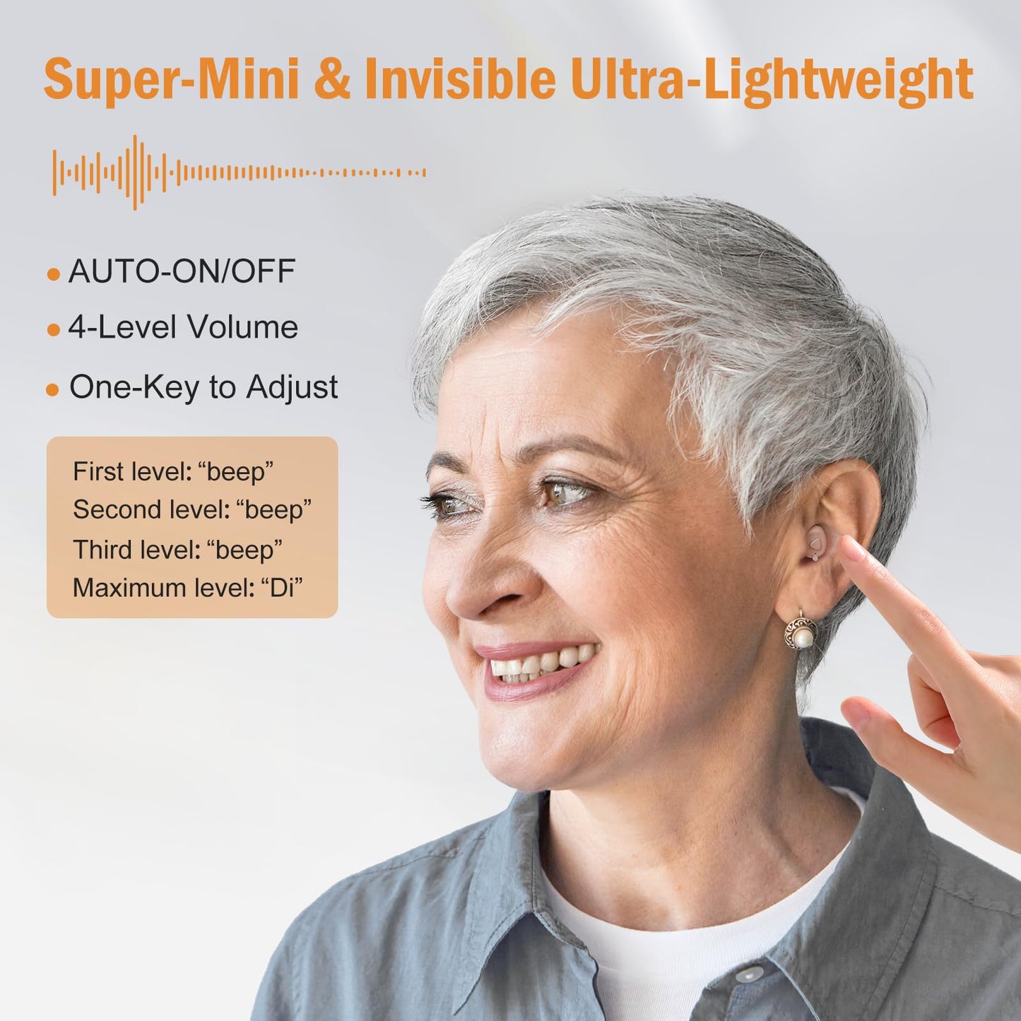 Rechargeable Hearing Aids (Not Amplifiers) for Seniors with 16-Channel Digital Chips Intelligent Noise Cancellation for Clear Sound Super-Mini Invisible Design Comfort Fit in Ear Canal & 7-Day Ultra Standby