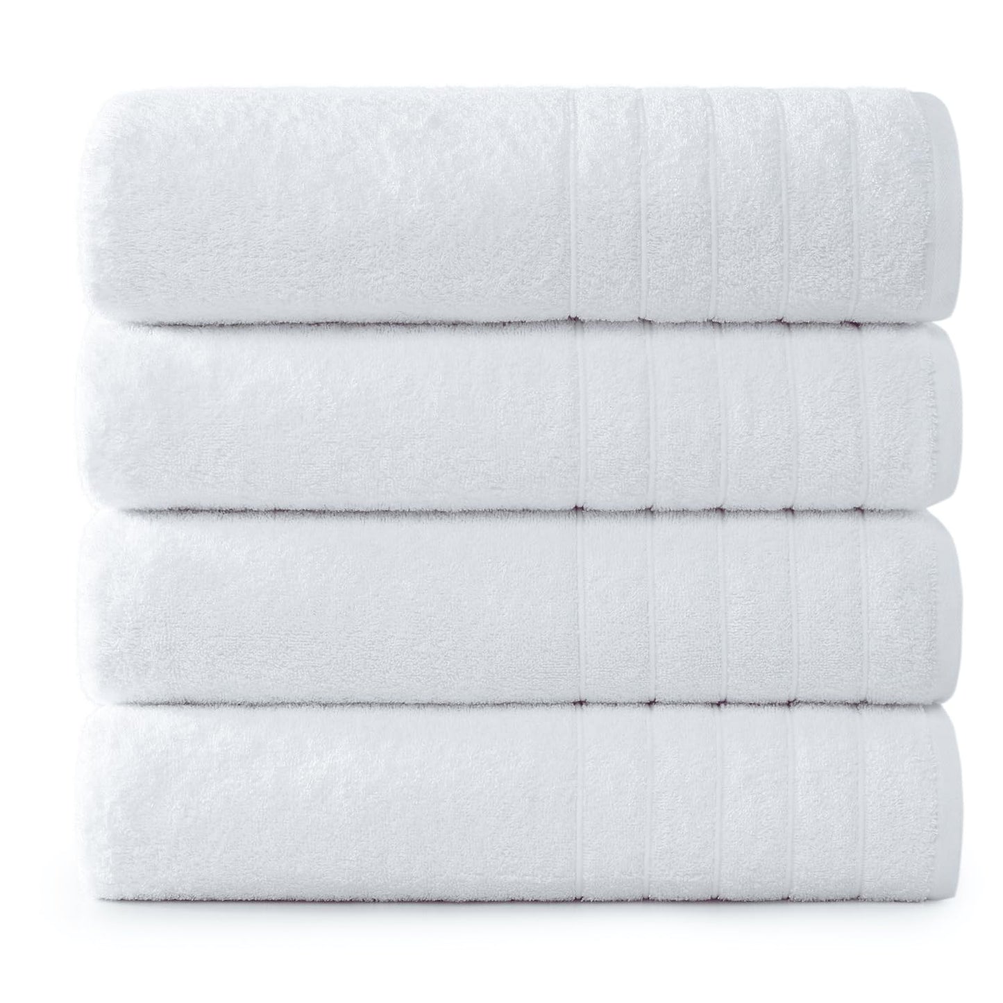 Casa Platino 100% Cotton 2 Pack Bath Towels (30"x60") - Ring Spun Cotton - Large Towels for Bathroom - Quick Drying, Highly Soft & Absorbent Shower Towel Set - Hotel & Spa Quality - White Towel Set