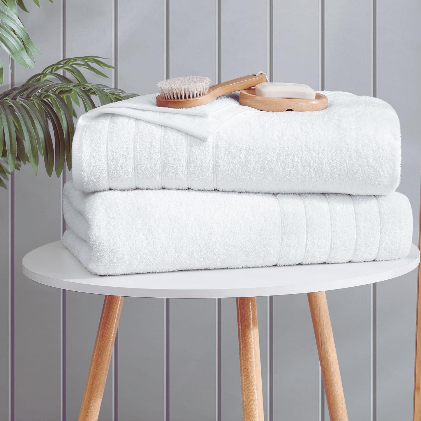Casa Platino 100% Cotton 2 Pack Bath Towels (30"x60") - Ring Spun Cotton - Large Towels for Bathroom - Quick Drying, Highly Soft & Absorbent Shower Towel Set - Hotel & Spa Quality - White Towel Set