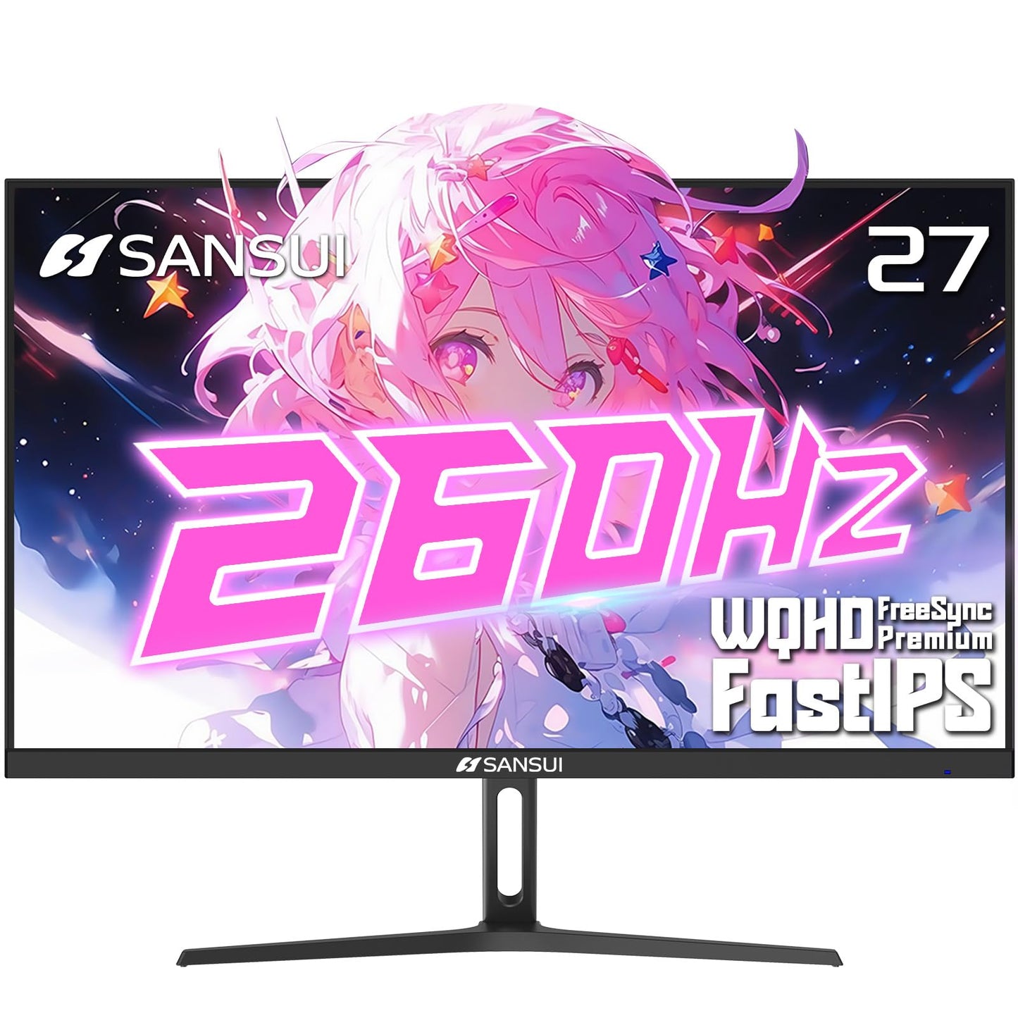 SANSUI 27 Inch Curved 240Hz Gaming Monitor FHD 1080P, 1500R Curve Computer Monitor, 130% sRGB, 4000:1 Contrast, HDR, FreeSync, MPRT 1Ms, Low Blue Light, HDMI DP Ports, Metal Stand, DP Cable Incl.