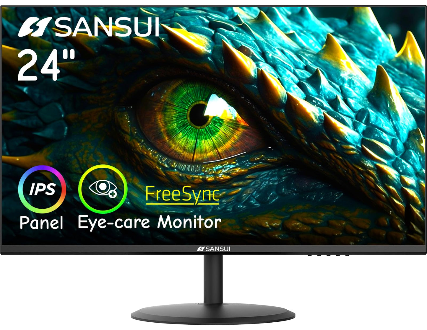 SANSUI 27 Inch Curved 240Hz Gaming Monitor FHD 1080P, 1500R Curve Computer Monitor, 130% sRGB, 4000:1 Contrast, HDR, FreeSync, MPRT 1Ms, Low Blue Light, HDMI DP Ports, Metal Stand, DP Cable Incl.