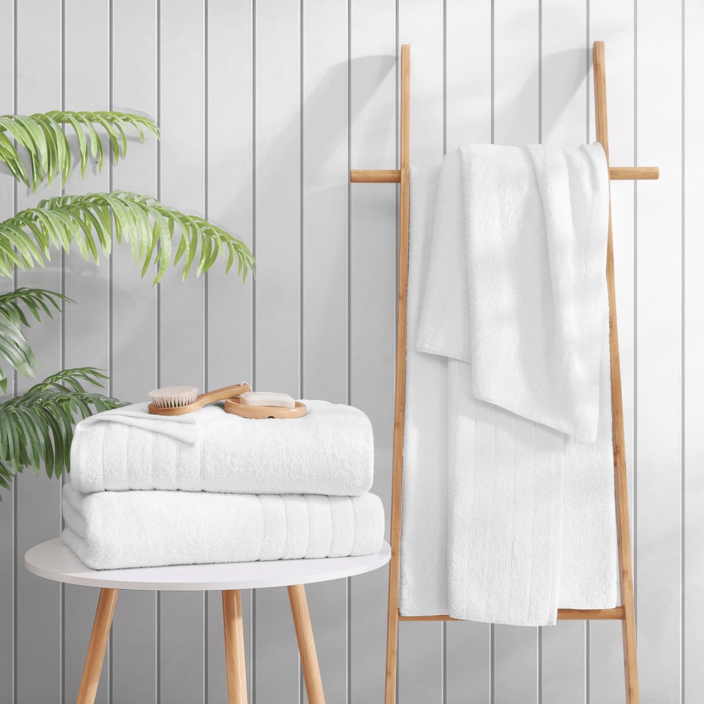 Casa Platino 100% Cotton 2 Pack Bath Towels (30"x60") - Ring Spun Cotton - Large Towels for Bathroom - Quick Drying, Highly Soft & Absorbent Shower Towel Set - Hotel & Spa Quality - White Towel Set