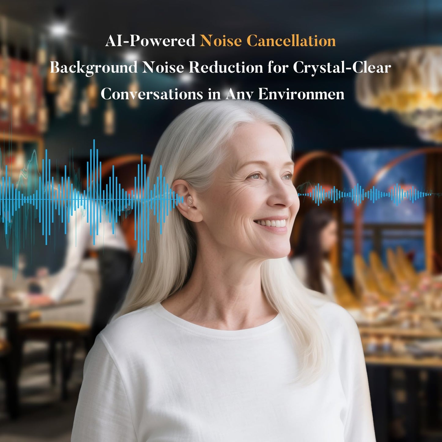 Rechargeable Hearing Aids for Seniors - Compact In-the-Ear Hearing Amplifiers with Adaptive Noise Reduction & Easy Controls | Long-Lasting Battery Discreet Invisible Design for Adults & Elderly