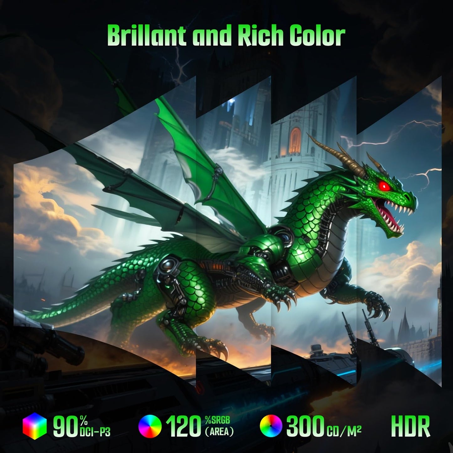 SANSUI 27 Inch Curved 240Hz Gaming Monitor FHD 1080P, 1500R Curve Computer Monitor, 130% sRGB, 4000:1 Contrast, HDR, FreeSync, MPRT 1Ms, Low Blue Light, HDMI DP Ports, Metal Stand, DP Cable Incl.