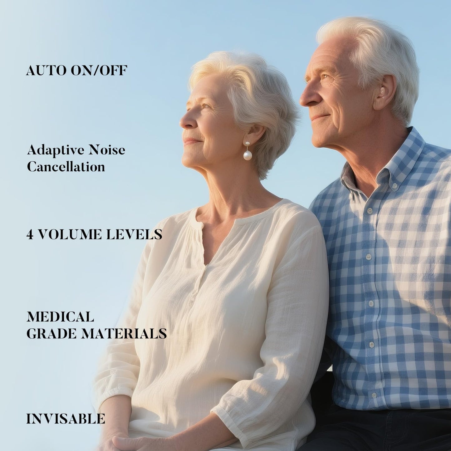 Rechargeable Hearing Aids for Seniors - Compact In-the-Ear Hearing Amplifiers with Adaptive Noise Reduction & Easy Controls | Long-Lasting Battery Discreet Invisible Design for Adults & Elderly