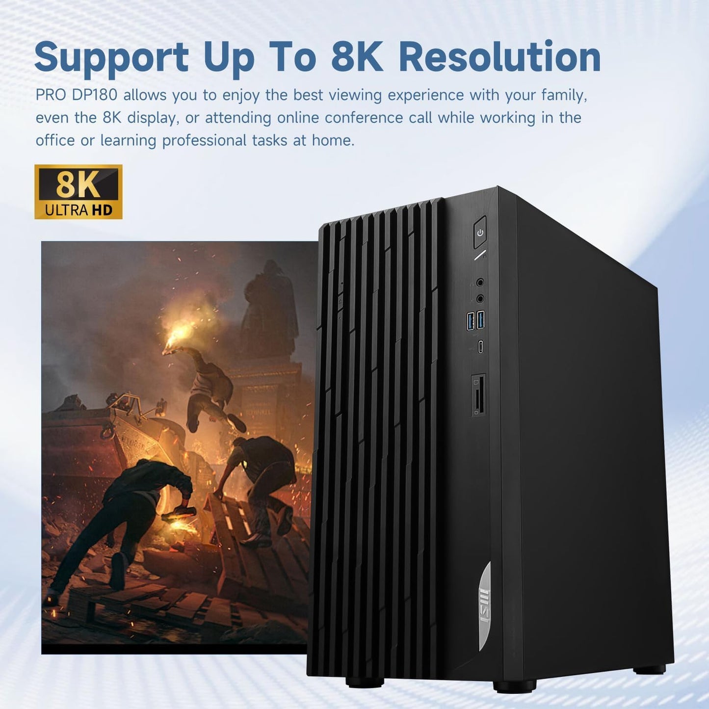 MSI PRO DP180 Business Tower Desktop, Intel i7-13700, 32GB RAM, 1TB SSD, Support 2-Display 4K, HDMI, SD Card Reader, DP Port, DVD-RW, VGA, Wired Keyboard & Mouse, Wi-Fi 6E, Windows 11 Pro
