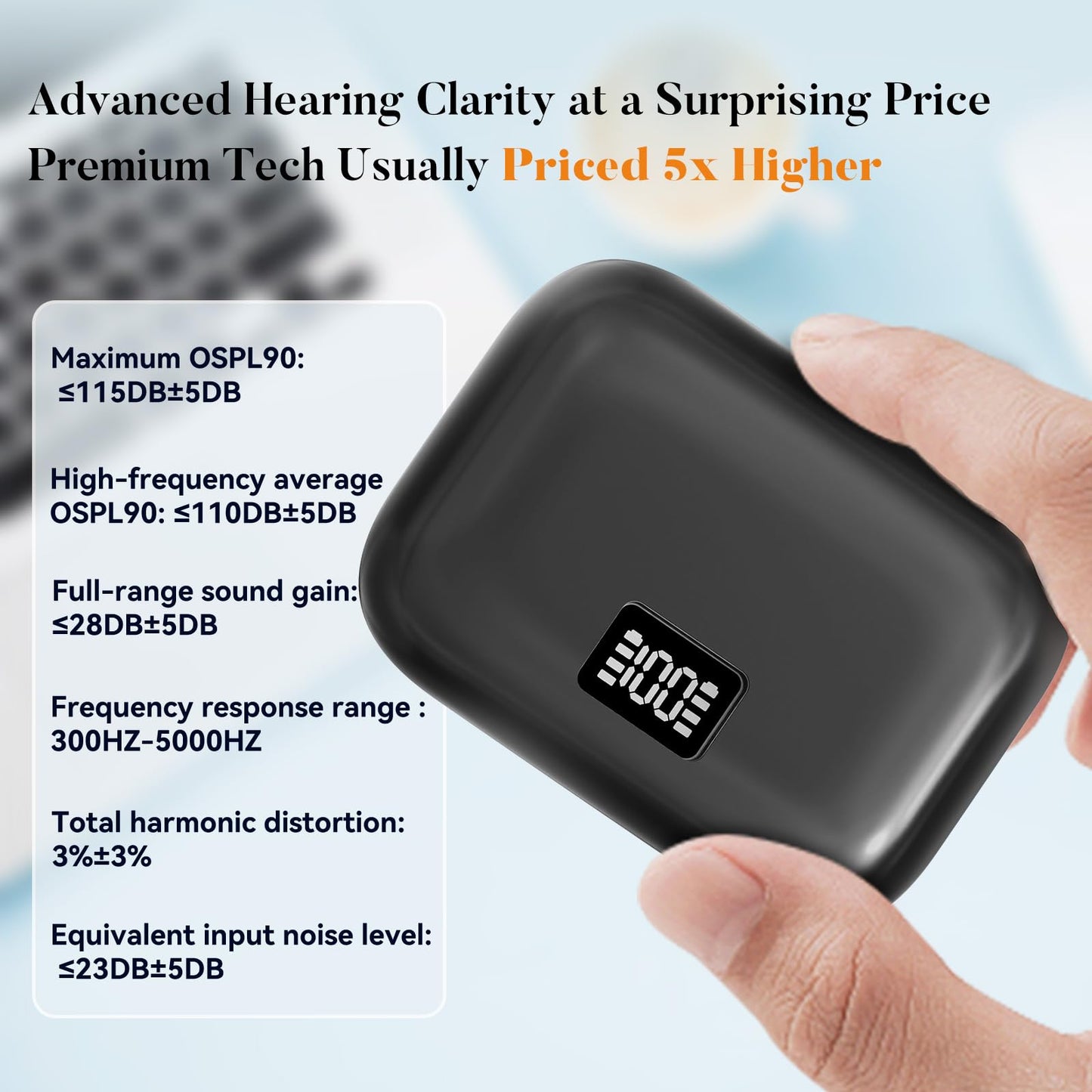 Rechargeable Hearing Aids for Seniors - Compact In-the-Ear Hearing Amplifiers with Adaptive Noise Reduction & Easy Controls | Long-Lasting Battery Discreet Invisible Design for Adults & Elderly