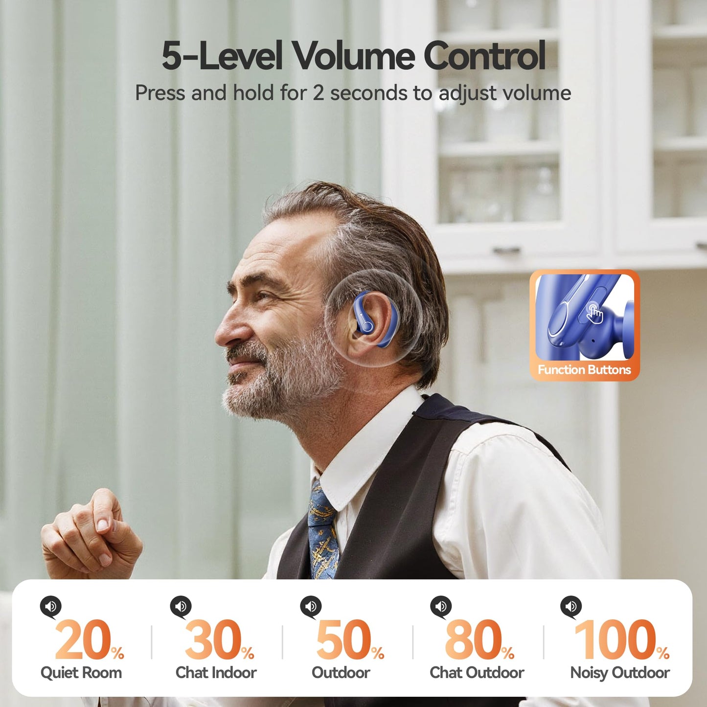 Hearing Aids, Hearing Aids for Seniors with Automatic Noise Cancelling for the Hearing Loss, Rechargeable Bluetooth Hearing Amplifiers with APP Volume Control, Premium Comfort Design and Wear