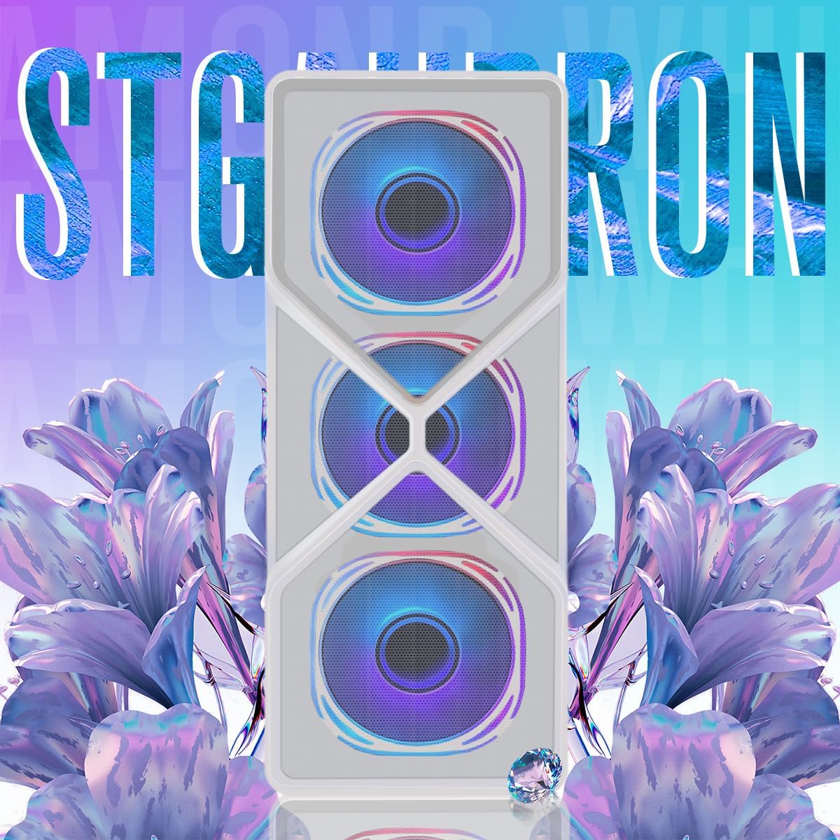 STGAubron RGB Desktop PC Computer, AMD Ryzen 5 3400G up to 4.2GHz, 16G DDR4, 512G SSD, WiFi 6 & BT 5.2, RGB Fan x6, RGB Keyboard & Mouse, Windows 11 Home