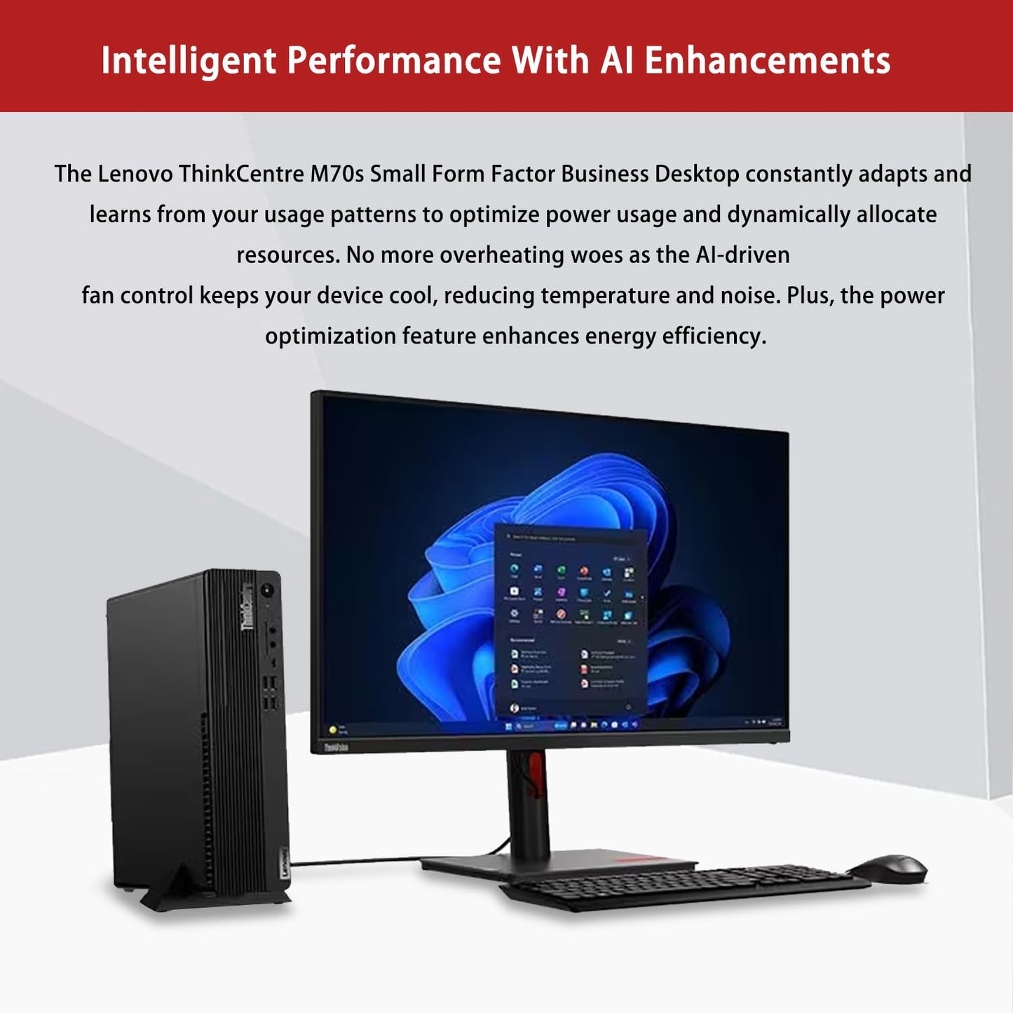 Lenovo ThinkCentre M70s Small Form Factor Business Desktop, 14th Gen Intel 10-Core i5-14400, 32GB DDR5 RAM, 1TB SSD, HDMI, DP, Wi-Fi 6, Windows 11 Pro, Bundle with Adata UC310 64GB USB Flash Drive