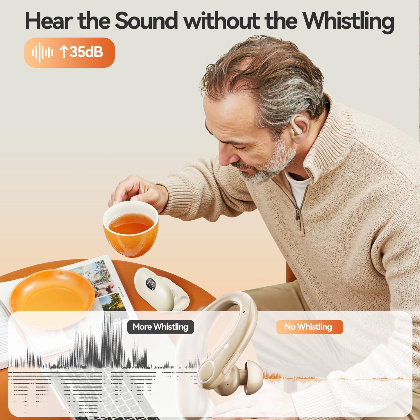 Hearing Aids, Hearing Aids for Seniors with Automatic Noise Cancelling for the Hearing Loss, Rechargeable Bluetooth Hearing Amplifiers with APP Volume Control, Premium Comfort Design and Wear