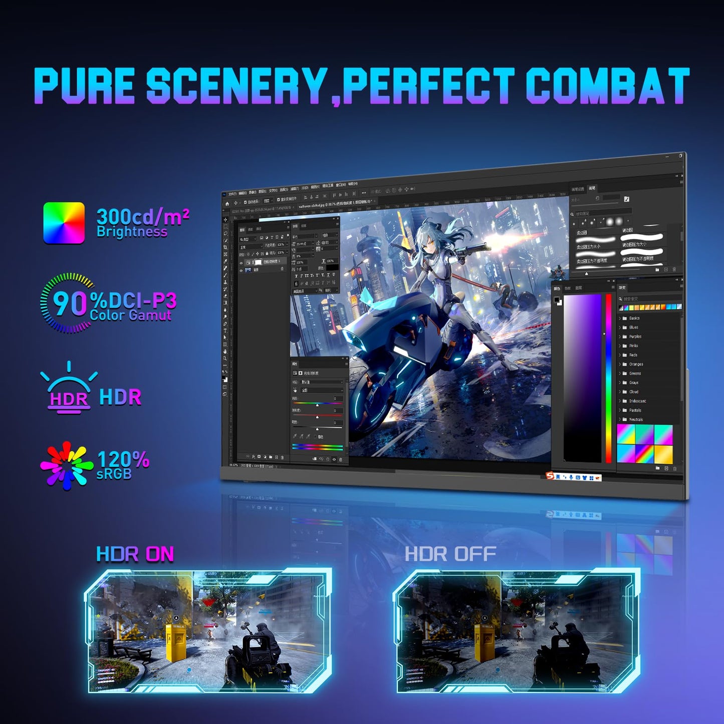 SANSUI 27 Inch Curved 240Hz Gaming Monitor FHD 1080P, 1500R Curve Computer Monitor, 130% sRGB, 4000:1 Contrast, HDR, FreeSync, MPRT 1Ms, Low Blue Light, HDMI DP Ports, Metal Stand, DP Cable Incl.