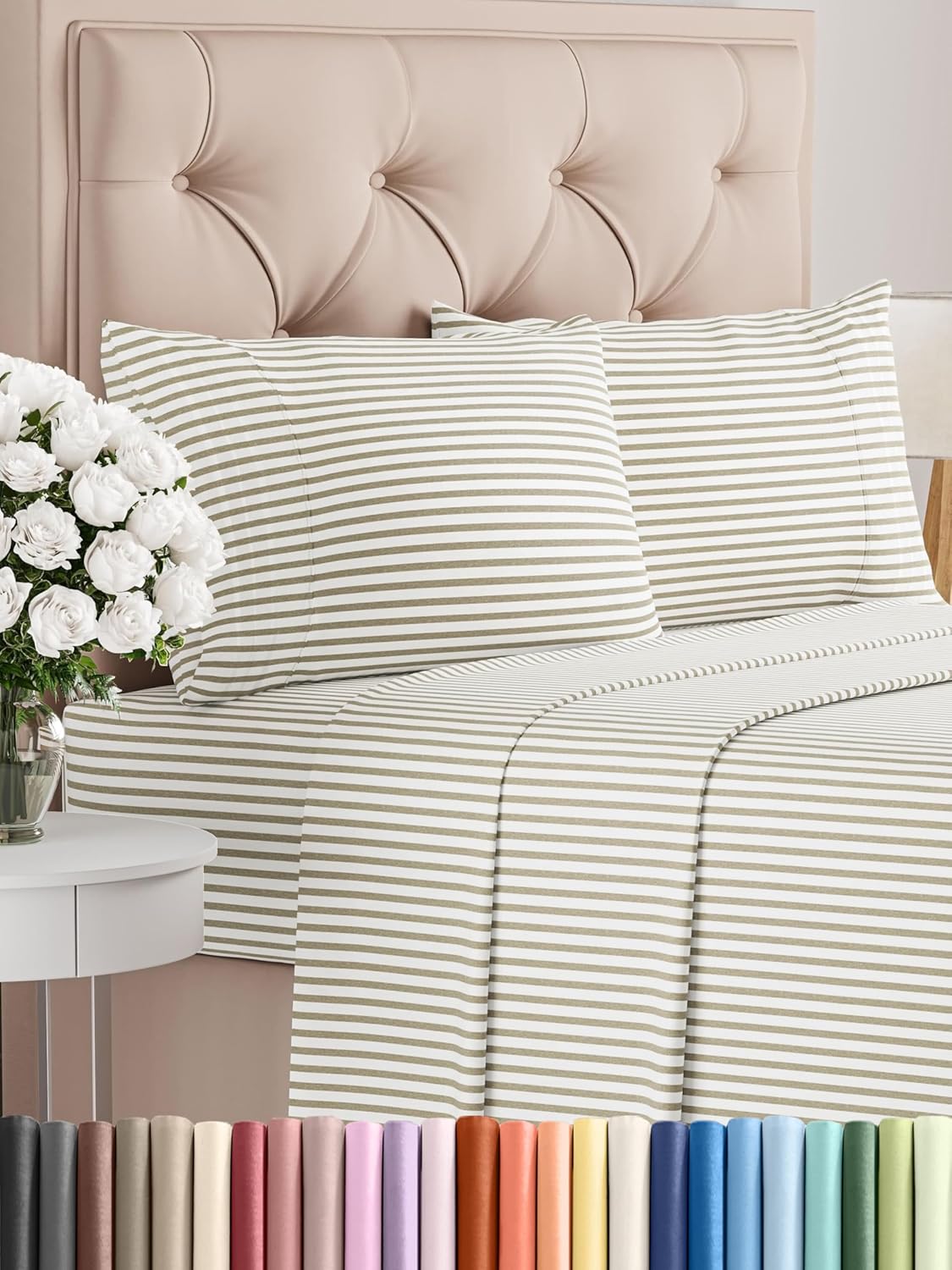 Queen 6 Piece Sheet Set - Cooling Sheets for Hot Sleepers - Hotel Luxury Bedding Set with 8-16 Inch Deep Pockets - 1 Flat & 1 Fitted & 4 Pillowcases - Ultra Soft, Easy Care and Wrinkle Free - White