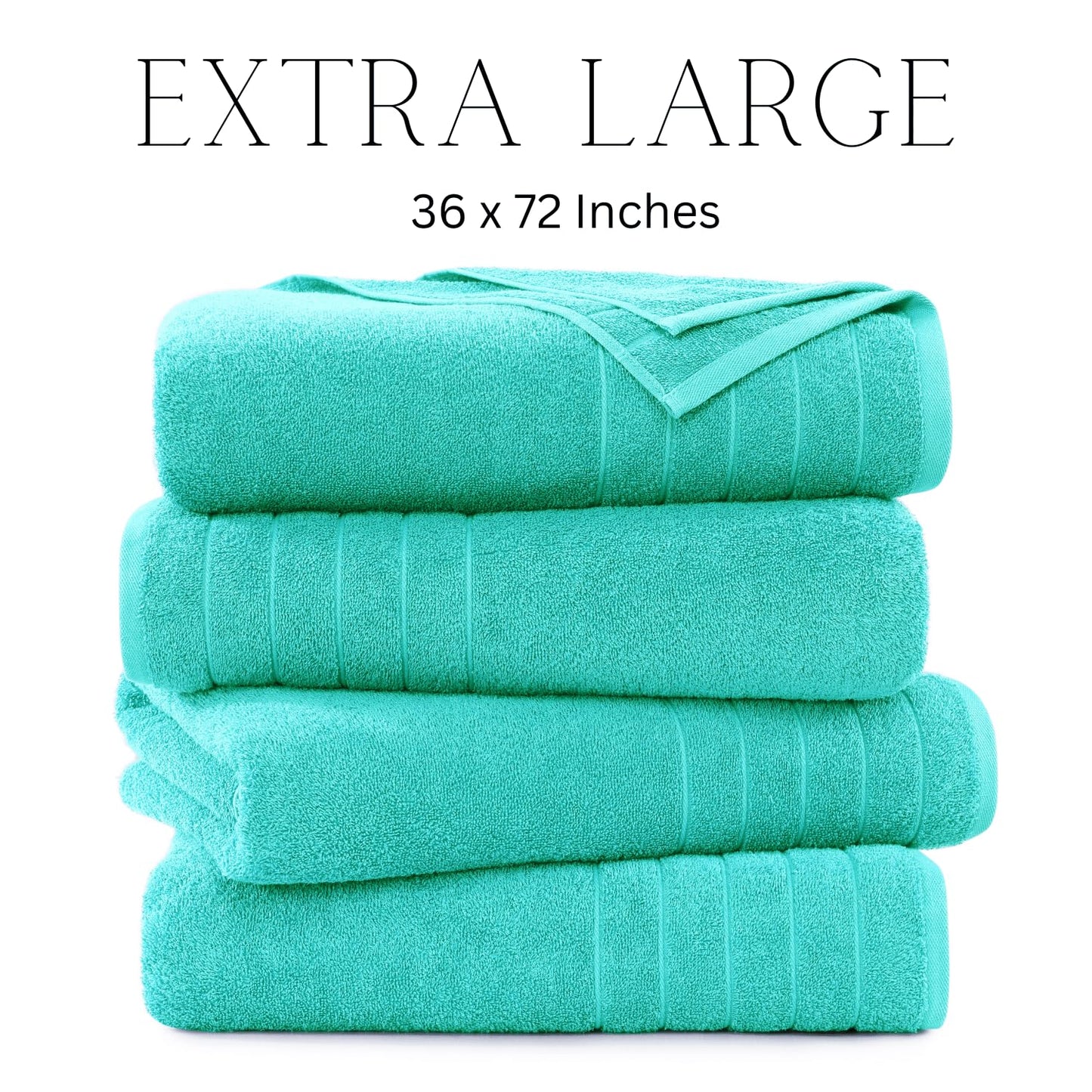 Casa Platino 100% Cotton 2 Pack Bath Towels (30"x60") - Ring Spun Cotton - Large Towels for Bathroom - Quick Drying, Highly Soft & Absorbent Shower Towel Set - Hotel & Spa Quality - White Towel Set