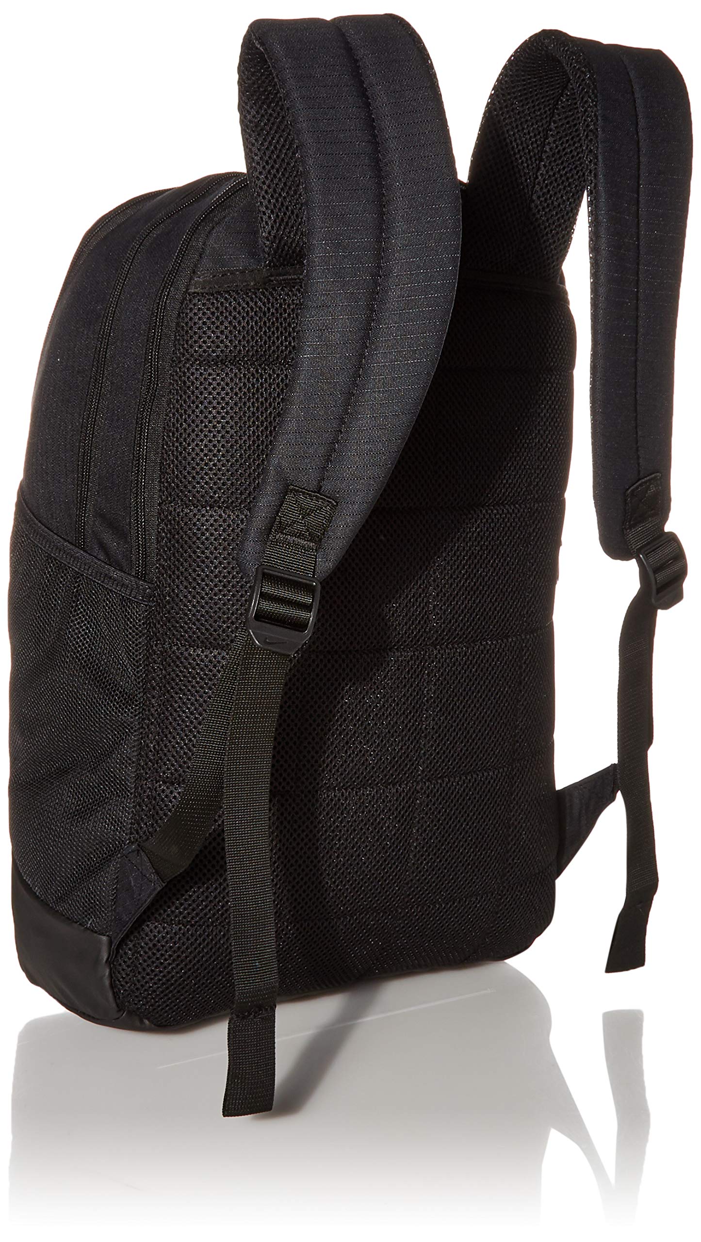 Nike Brasilia Medium Training Backpack for Women and Men with Secure Storage & Water Resistant Coating, Black/Black/White