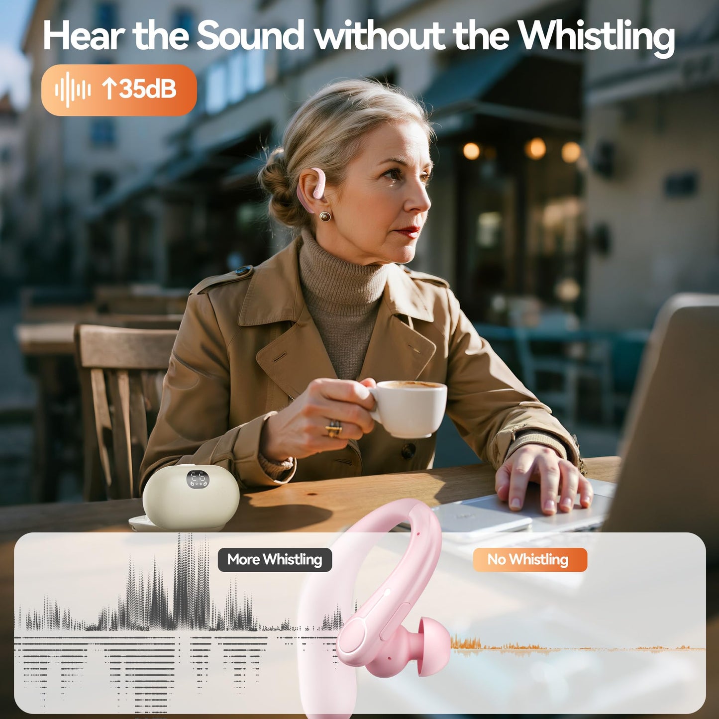 Hearing Aids, Hearing Aids for Seniors with Automatic Noise Cancelling for the Hearing Loss, Rechargeable Bluetooth Hearing Amplifiers with APP Volume Control, Premium Comfort Design and Wear