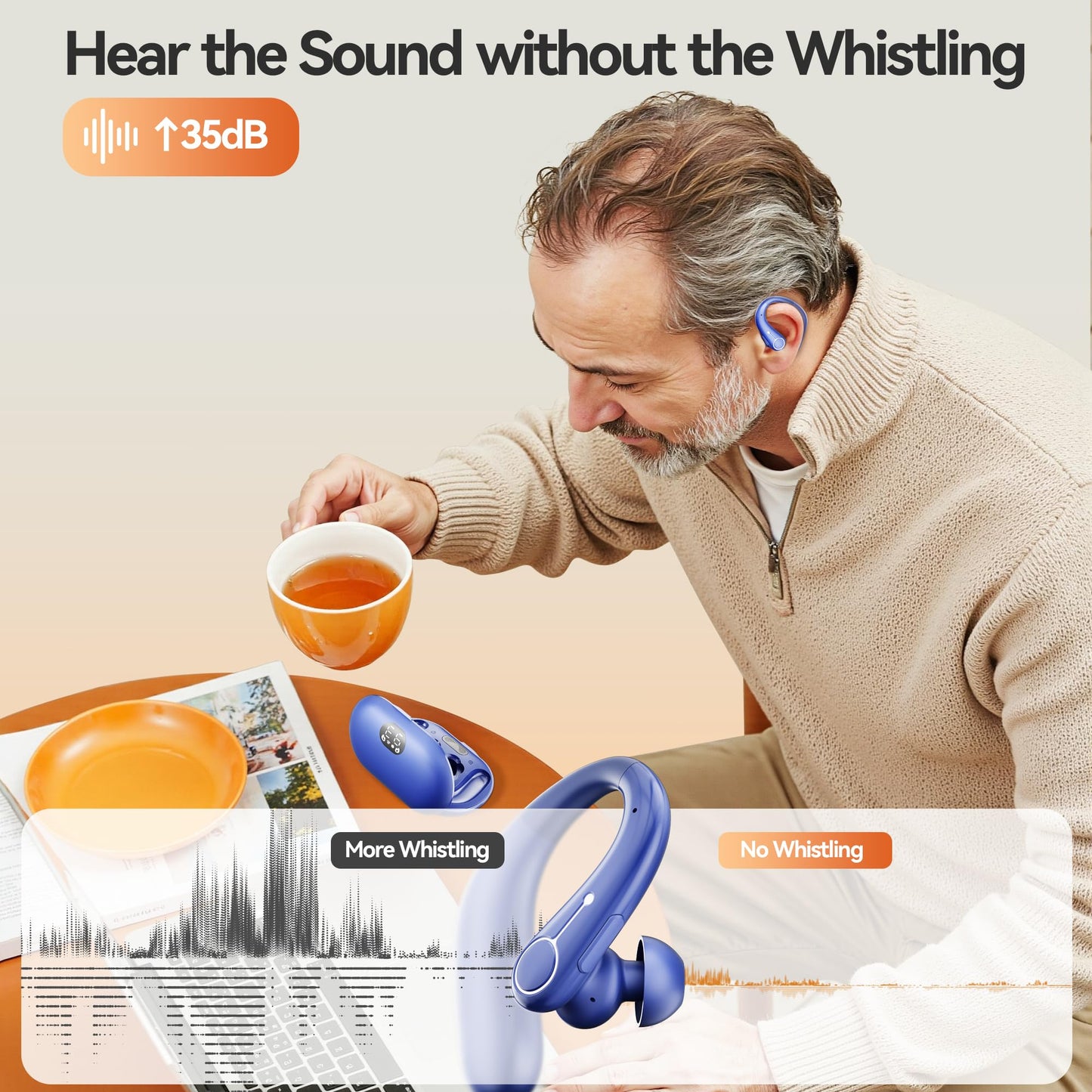 Hearing Aids, Hearing Aids for Seniors with Automatic Noise Cancelling for the Hearing Loss, Rechargeable Bluetooth Hearing Amplifiers with APP Volume Control, Premium Comfort Design and Wear