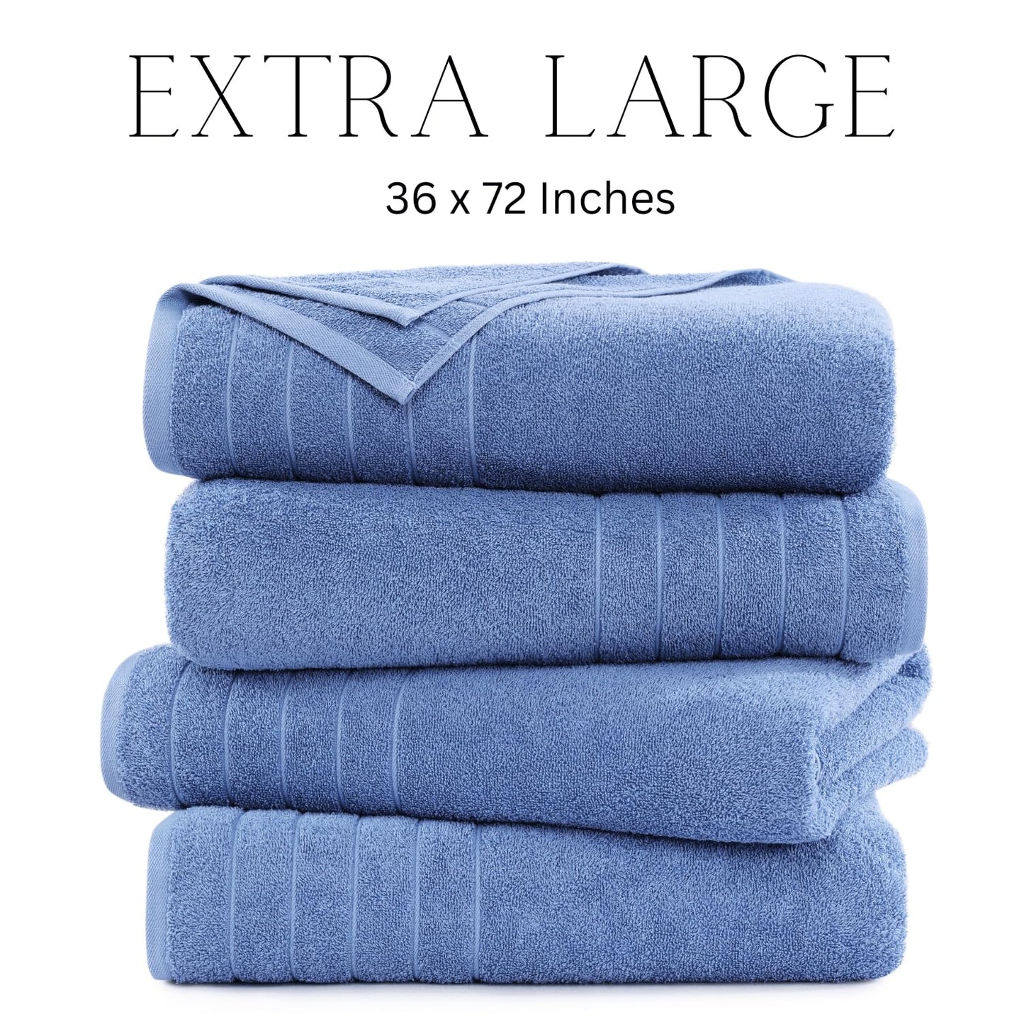 Casa Platino 100% Cotton 2 Pack Bath Towels (30"x60") - Ring Spun Cotton - Large Towels for Bathroom - Quick Drying, Highly Soft & Absorbent Shower Towel Set - Hotel & Spa Quality - White Towel Set