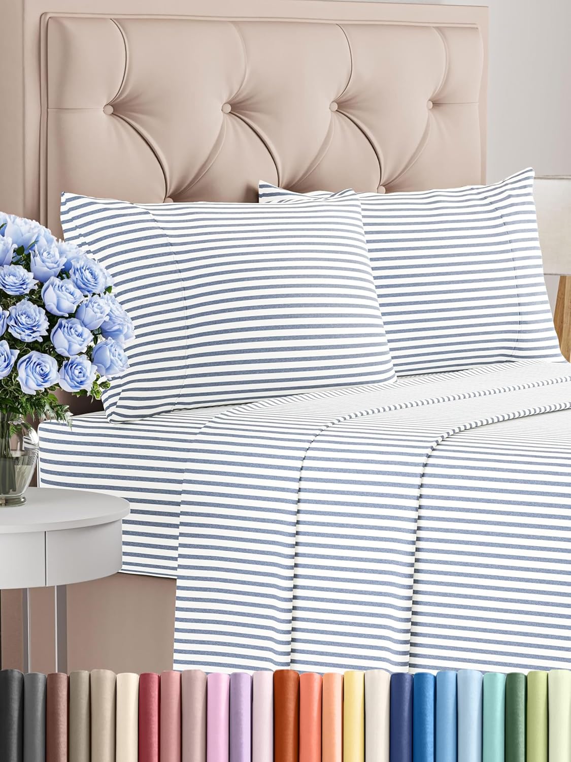 Queen 6 Piece Sheet Set - Cooling Sheets for Hot Sleepers - Hotel Luxury Bedding Set with 8-16 Inch Deep Pockets - 1 Flat & 1 Fitted & 4 Pillowcases - Ultra Soft, Easy Care and Wrinkle Free - White