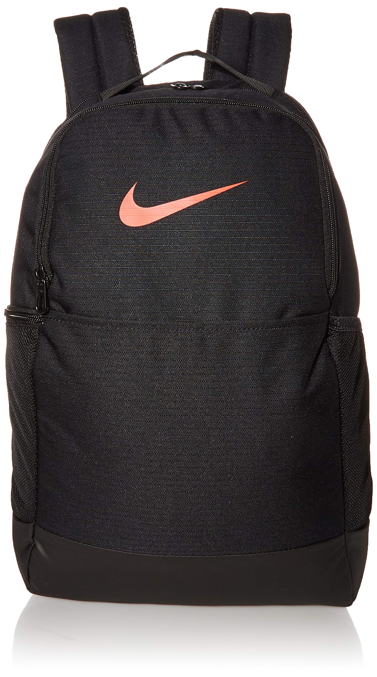 Nike Brasilia Medium Training Backpack for Women and Men with Secure Storage & Water Resistant Coating, Black/Black/White