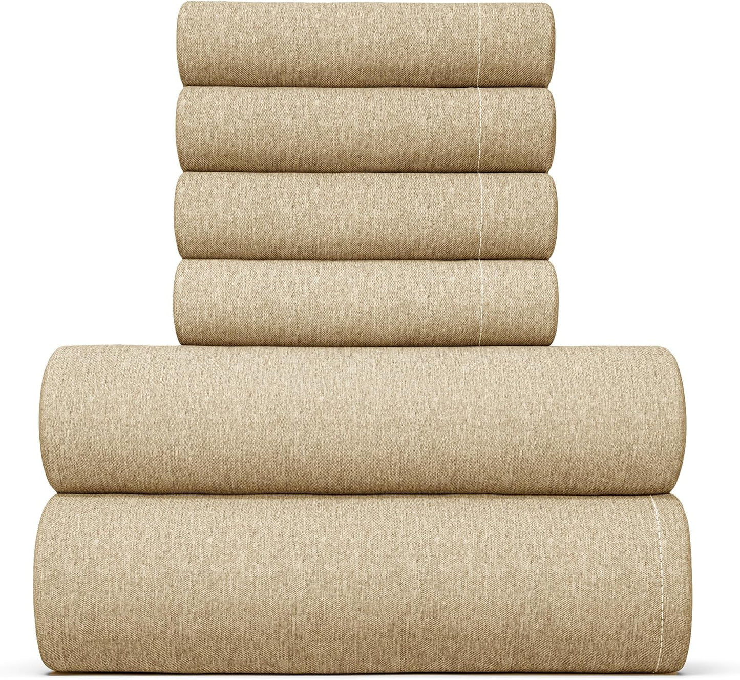 Queen 6 Piece Sheet Set - Cooling Sheets for Hot Sleepers - Hotel Luxury Bedding Set with 8-16 Inch Deep Pockets - 1 Flat & 1 Fitted & 4 Pillowcases - Ultra Soft, Easy Care and Wrinkle Free - White