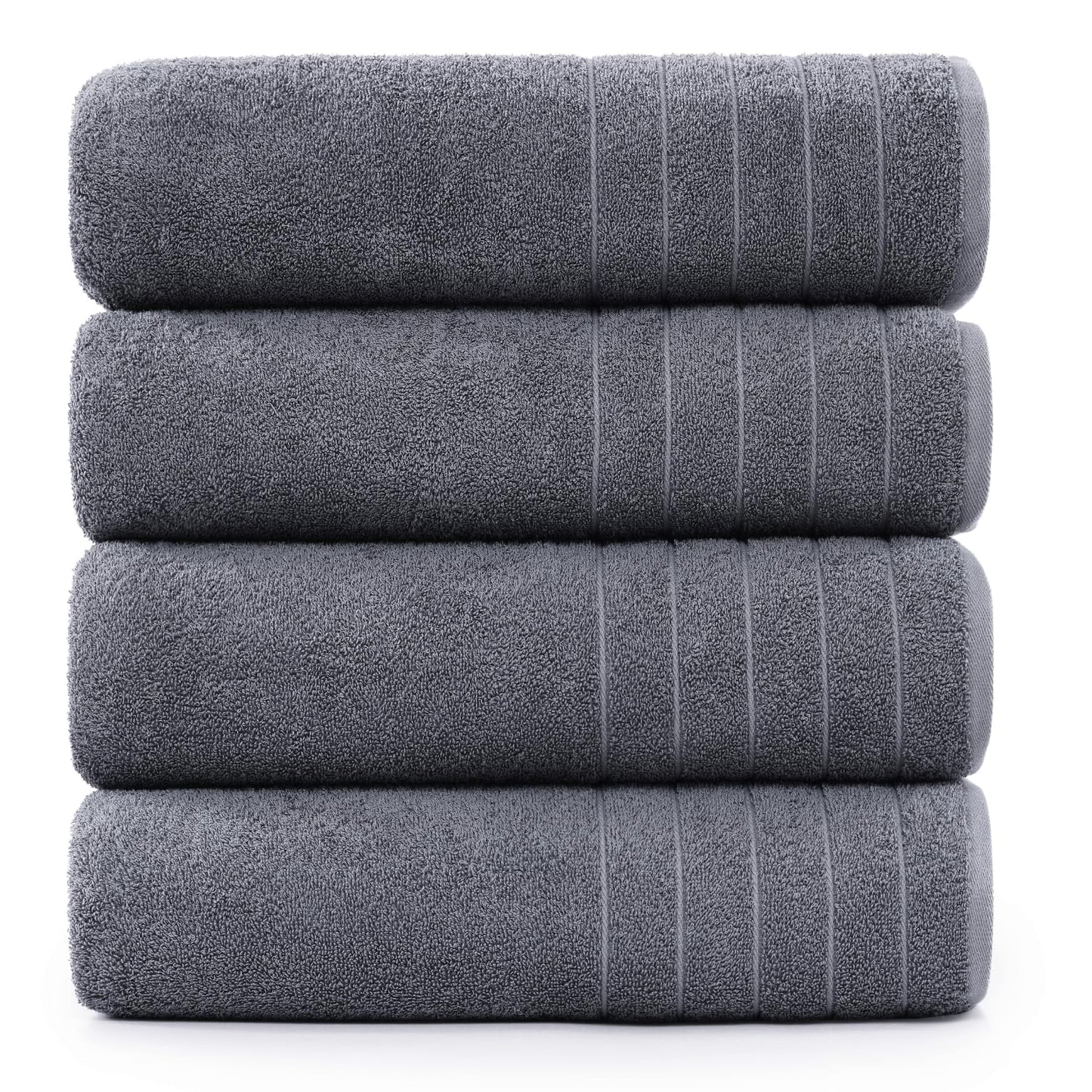 Casa Platino 100% Cotton 2 Pack Bath Towels (30"x60") - Ring Spun Cotton - Large Towels for Bathroom - Quick Drying, Highly Soft & Absorbent Shower Towel Set - Hotel & Spa Quality - White Towel Set