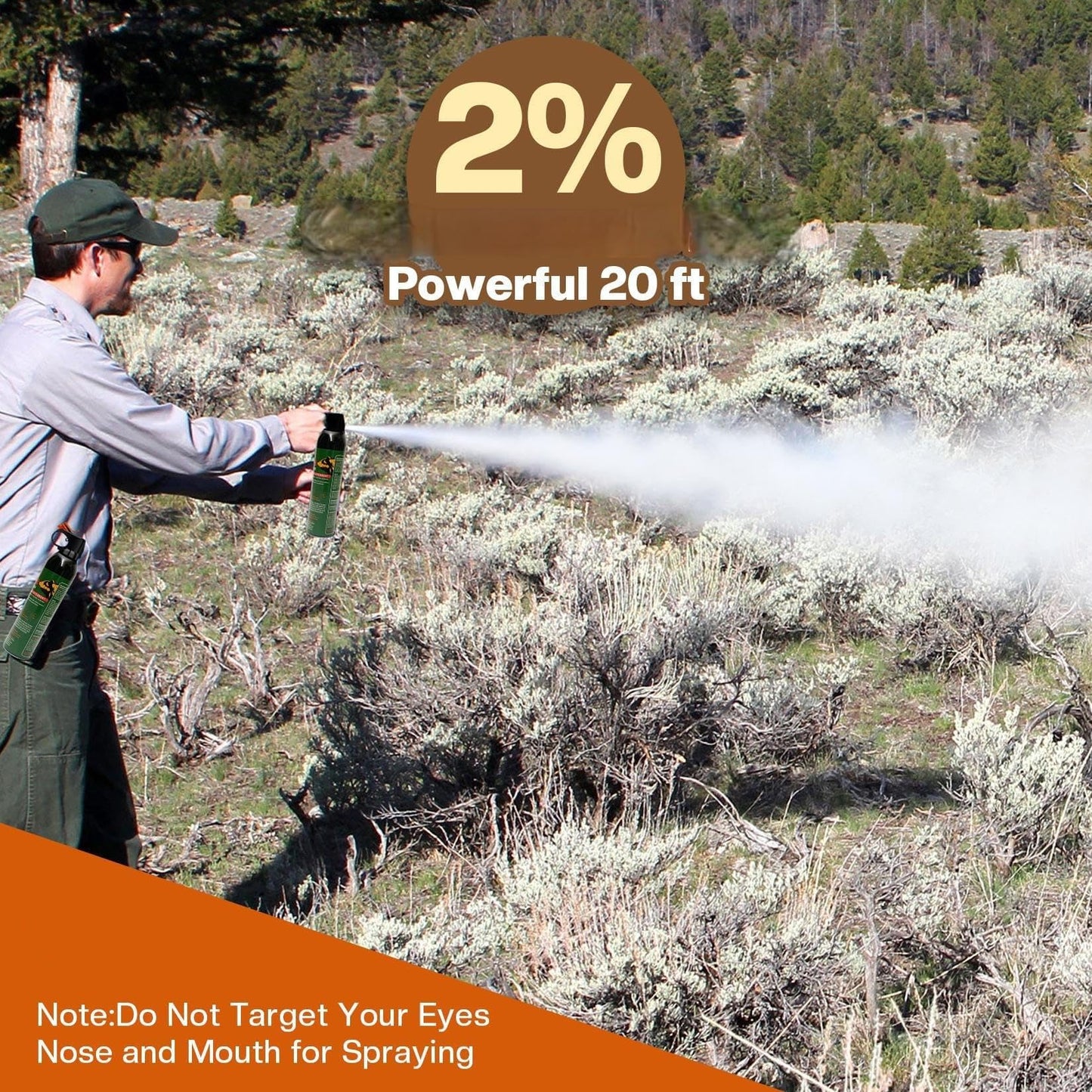 High Volume Pepper Spray for Hiking - Maximum Strength, Powerful Protection for Camping & Outdoor Activities