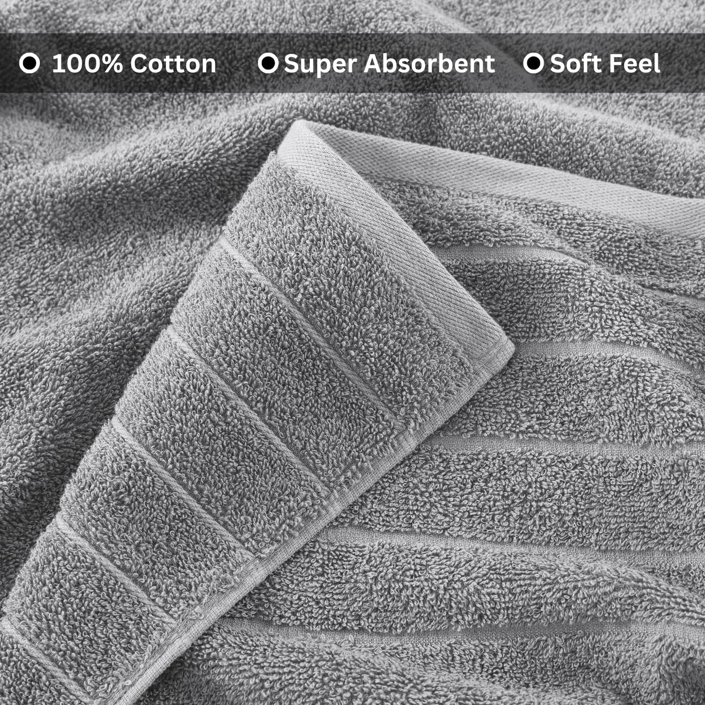 Casa Platino 100% Cotton 2 Pack Bath Towels (30"x60") - Ring Spun Cotton - Large Towels for Bathroom - Quick Drying, Highly Soft & Absorbent Shower Towel Set - Hotel & Spa Quality - White Towel Set