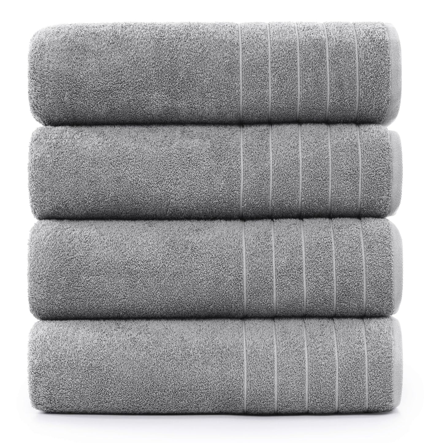 Casa Platino 100% Cotton 2 Pack Bath Towels (30"x60") - Ring Spun Cotton - Large Towels for Bathroom - Quick Drying, Highly Soft & Absorbent Shower Towel Set - Hotel & Spa Quality - White Towel Set