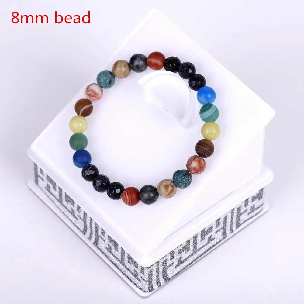 Solar System Planets Natural Stone Bracelet