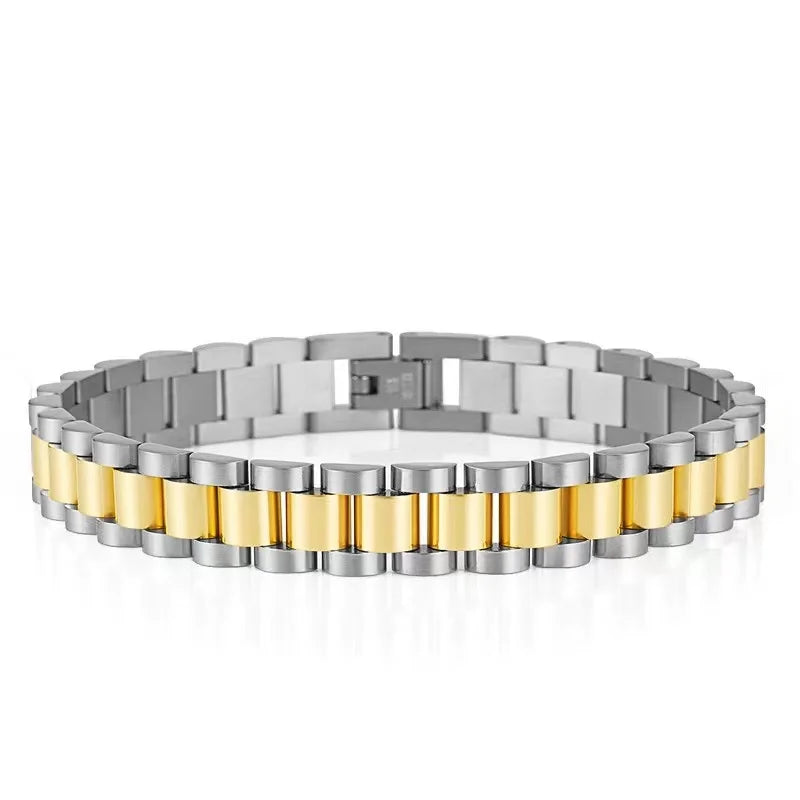 High Quality 15mm Wide Watchband Bangle Bracelets Titanium Stainless Steel Jewel
