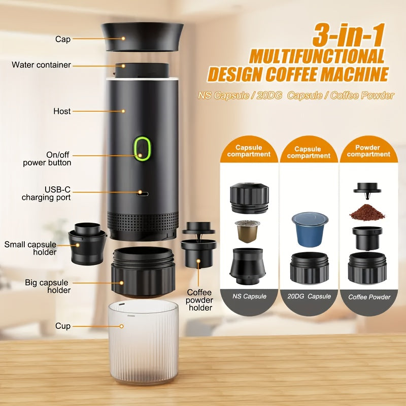 Portable USB-C Electric Espresso Machine 3-in-1
