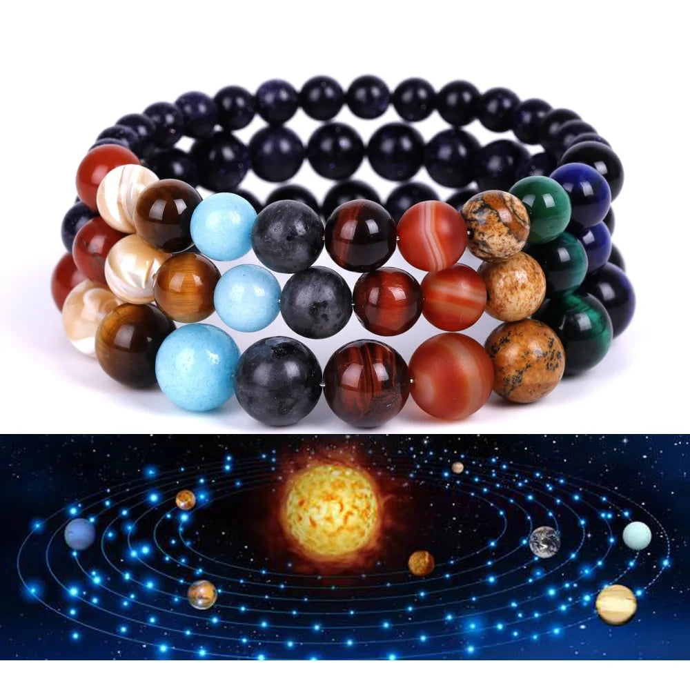 Solar System Planets Natural Stone Bracelet