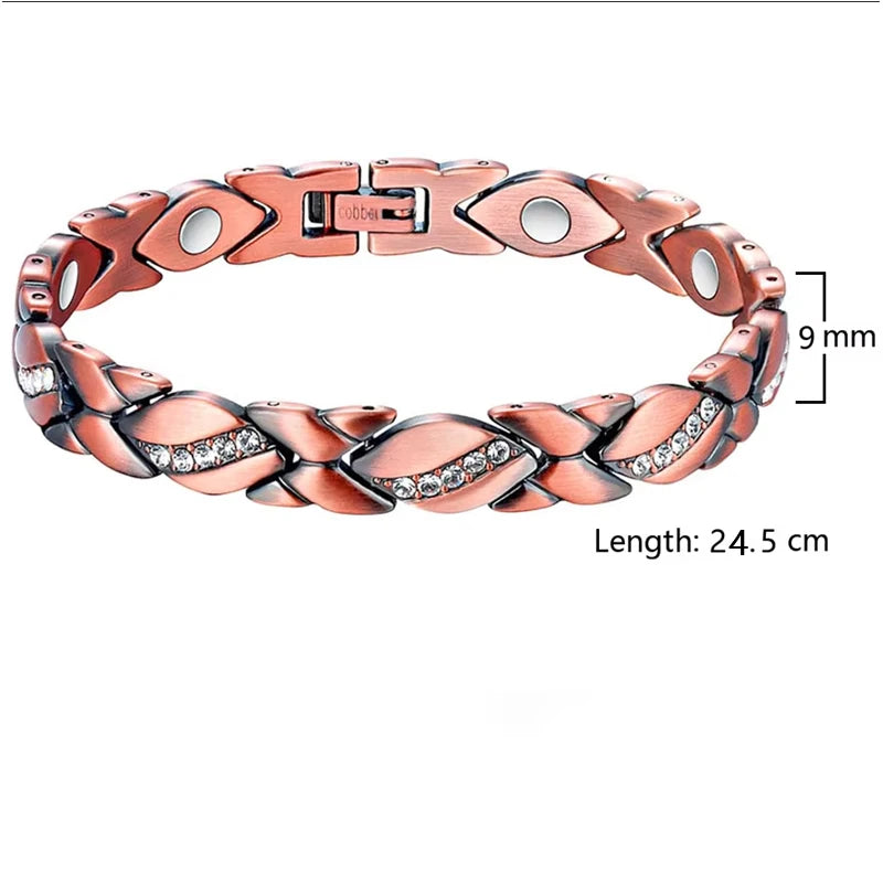 Womens Magnetic Therapy Anklets 99.9% Pure Solid Copper 3500 Gauss Magnets Ankle