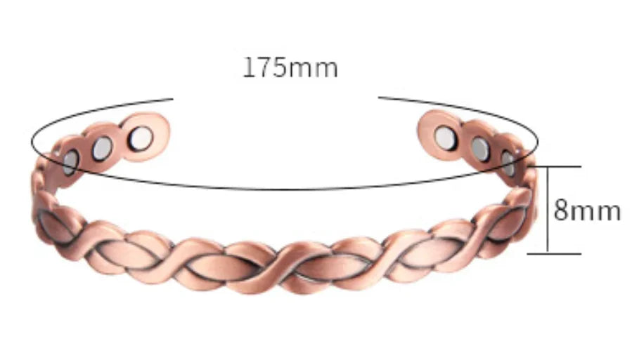 100% Pure Copper Magnetic Effective Pure Copper Bracelet for Men and Women Adjus