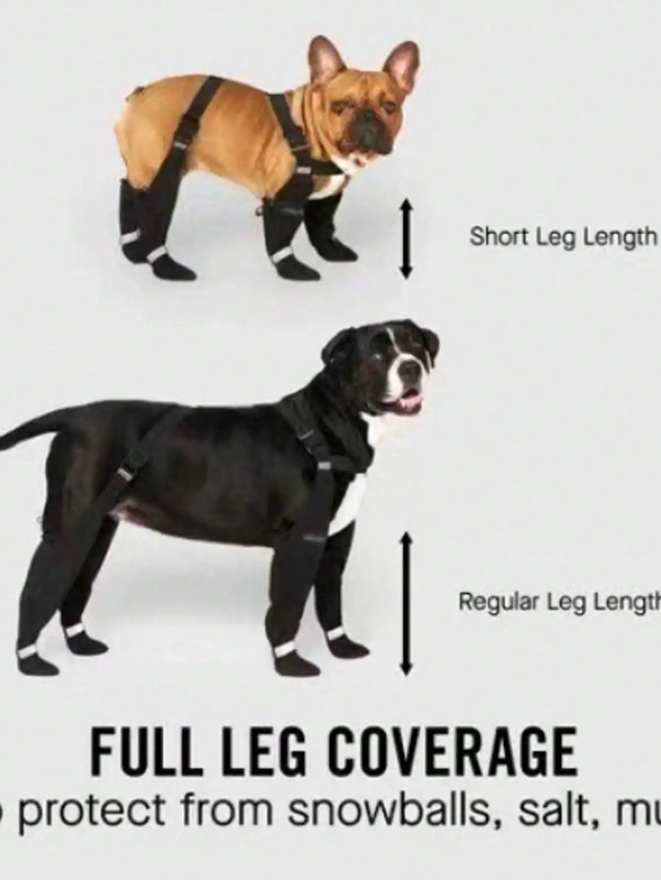 Black Waterproof Dog Boots with Adjustable Straps for Outdoor Walking