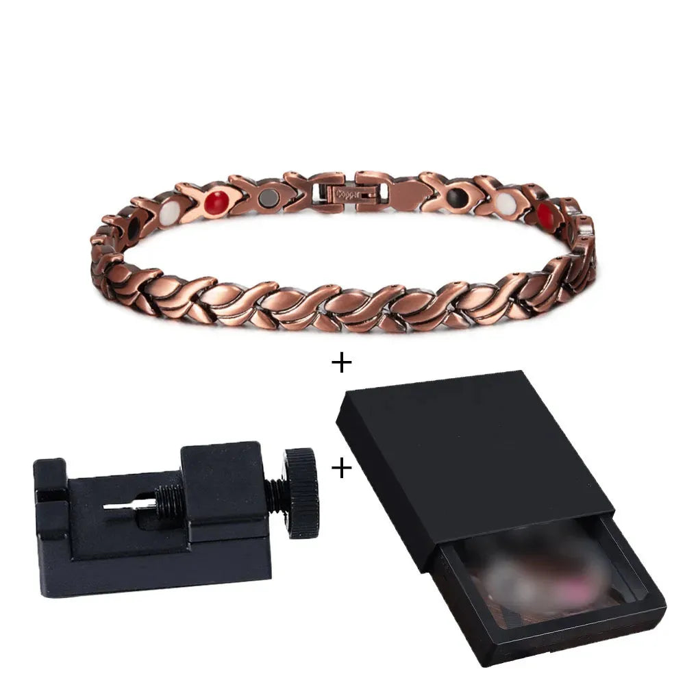 Magnetic Pure Copper Bracelets for Women Vintage Fish Chain Health Energy Magnet