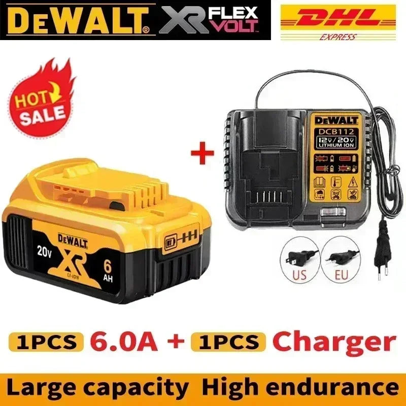 DeWalt 20V Replacement Battery – 2Ah, 5Ah, 6Ah & 9Ah Li-Ion | Compatible with DCB200, DCB205, DCD & DCF Series
