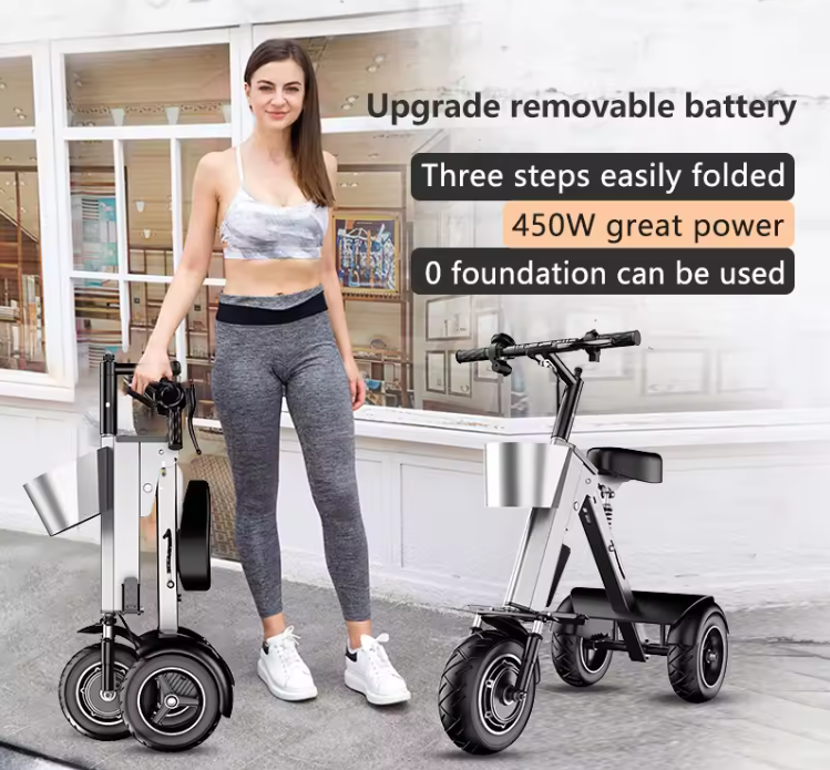 WILLJERDY Folding Electric Tricycle for Adults Mini Portable 3Wheeled EBike