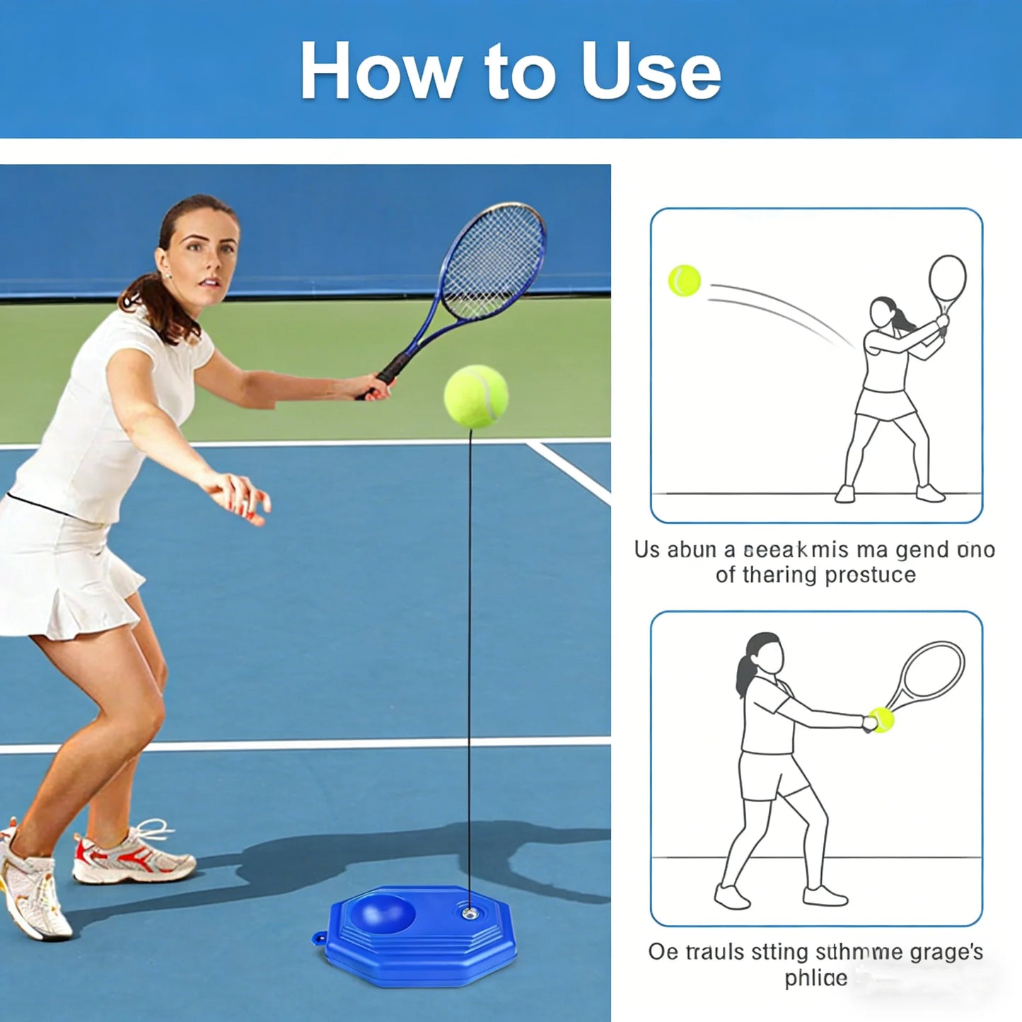 Solo Tennis Trainer Rebound Ball Self Practice Training Tool With Rope Tennis Equipment For Beginner Adult Training Set