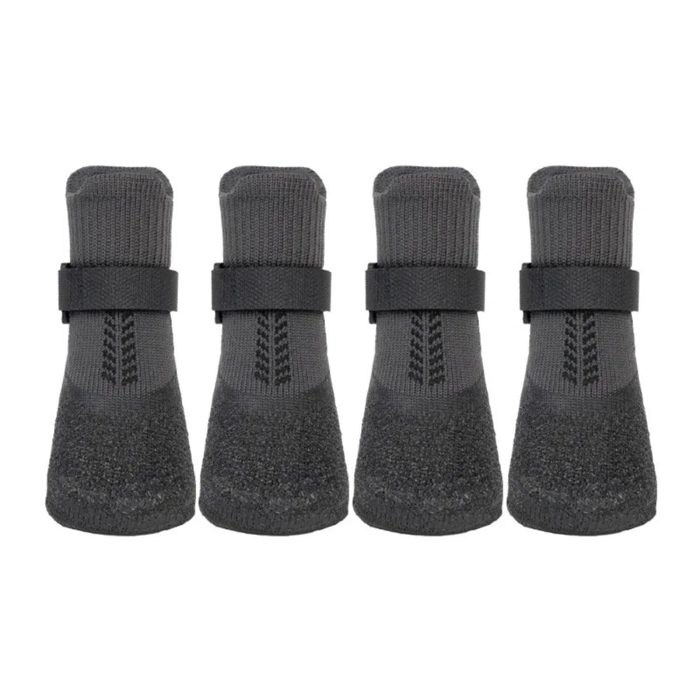 4pcs Casual Waterproof Pet Socks Shoes Anti-dirty Non-slip Dog Shoes Breathable Dog Paw Protector Outdoor