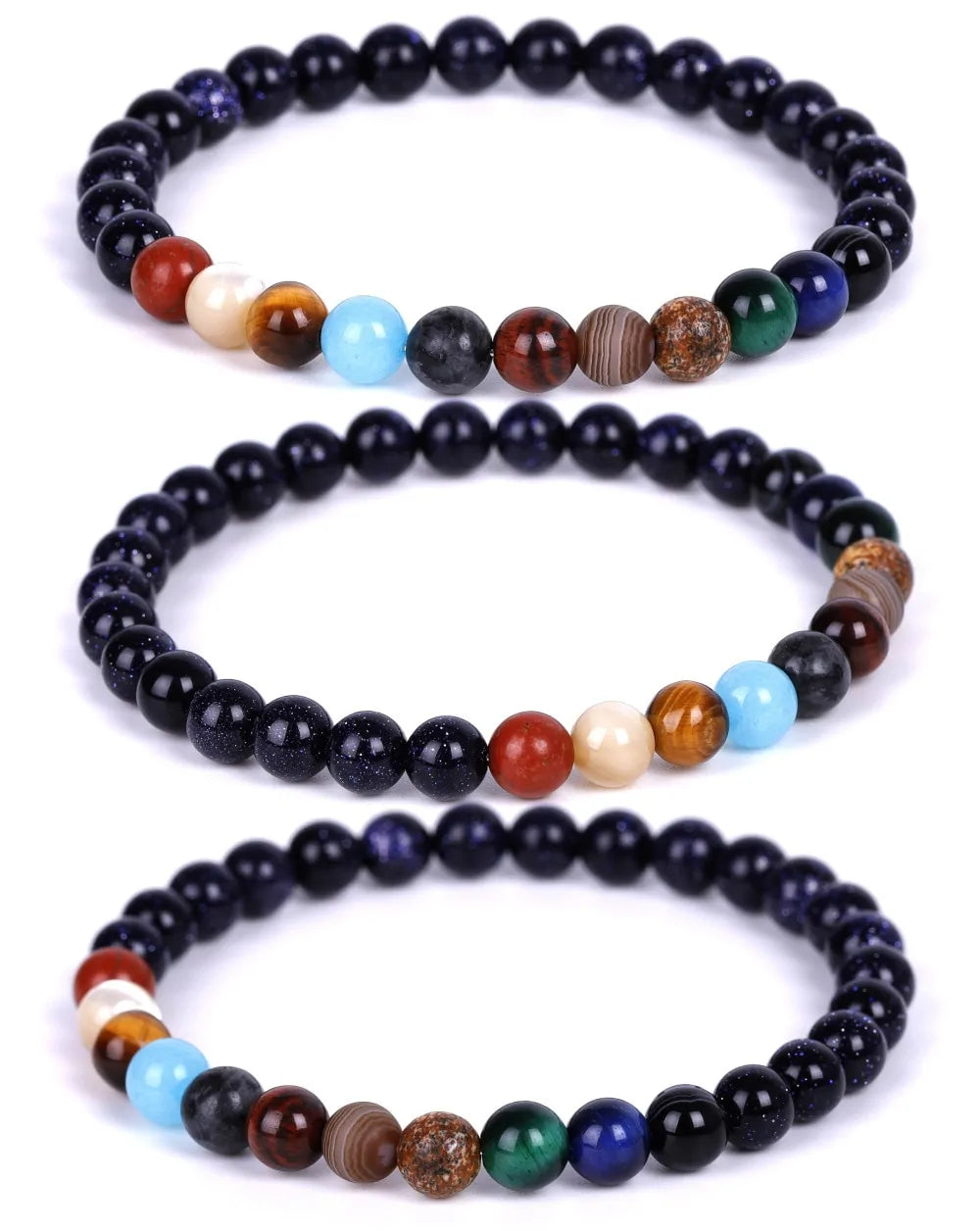 Solar System Planets Natural Stone Bracelet